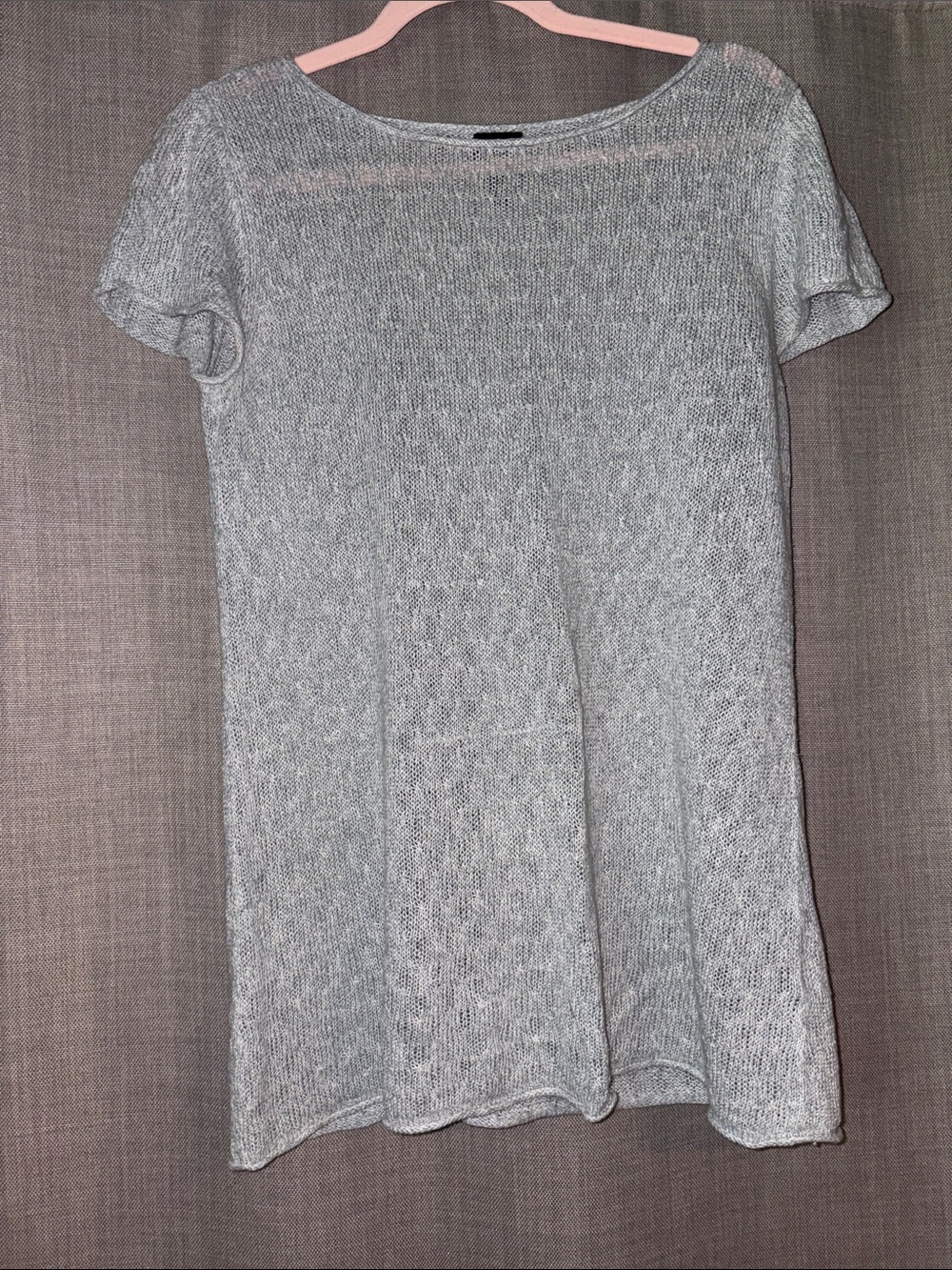 Eileen Fisher Heather Gray Short Sleeve Knit Tee